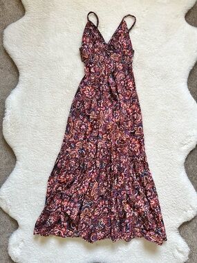 Jason Wu V-Neck Spaghetti Strap Maxi Dress in Multicolor Paisley XS